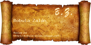Bobula Zalán névjegykártya